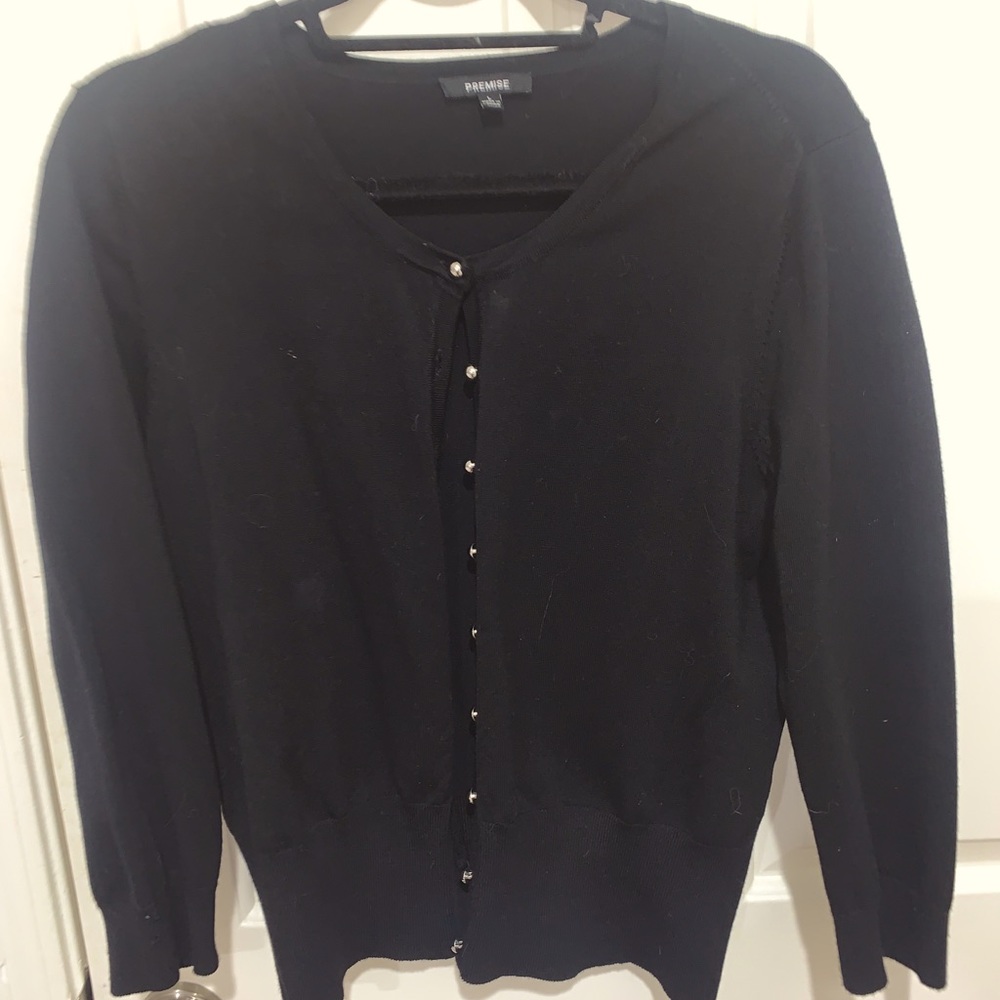 Kids Black Button Up Cardigan